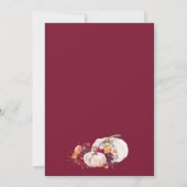 Little Pumpkin Fall Floral Virtual Baby Dusche Einladung (Rückseite)