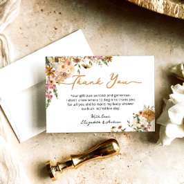 Little Pumpkin Fall Gender Neutral Baby Dusche Dankeskarte