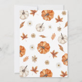 Little Pumpkin fall Gender Neutral Baby Shower Inv Einladung (Rückseite)