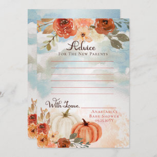 Little Pumpkin Fall Girl Baby Shower Ratschläge Einladung