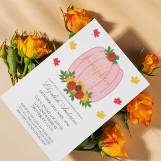 Little Pumpkin Fall Girl Babydusche Einladung