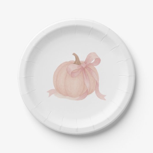 Little Pumpkin Fall Girl Babydusche Pappteller (Vorderseite)