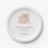 Little Pumpkin Fall Girl Babydusche Pappteller (Vorderseite)