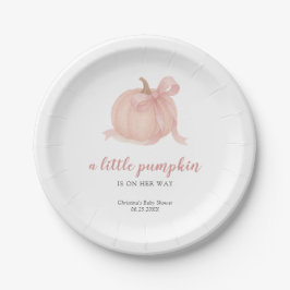 Little Pumpkin Fall Girl Babydusche Pappteller