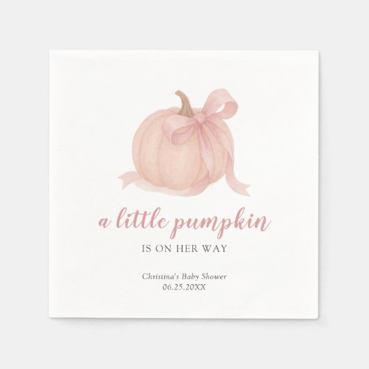 Little Pumpkin Fall Girl Babydusche Serviette (Vorderseite)