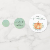 Little Pumpkin Fall Greenerage Foliage Baby Shower Konfetti (Rückseiten)