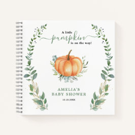 Little Pumpkin Fall Greenery Baby Shower Gästebuch Notizblock