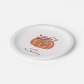 Little Pumpkin Fall Harves Papierplatte Pappteller (Schrägansicht)