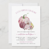 Little Pumpkin Fall Harvest Berry Pink Babydusche Einladung (Vorderseite)