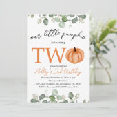 Little Pumpkin Fall / Herbst 2. Geburtstag Einladung (Stehend Vorderseite)