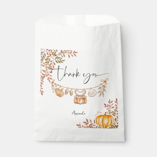 Little Pumpkin Fall Herbstdusche Danke Geschenktütchen (Vorderseite)