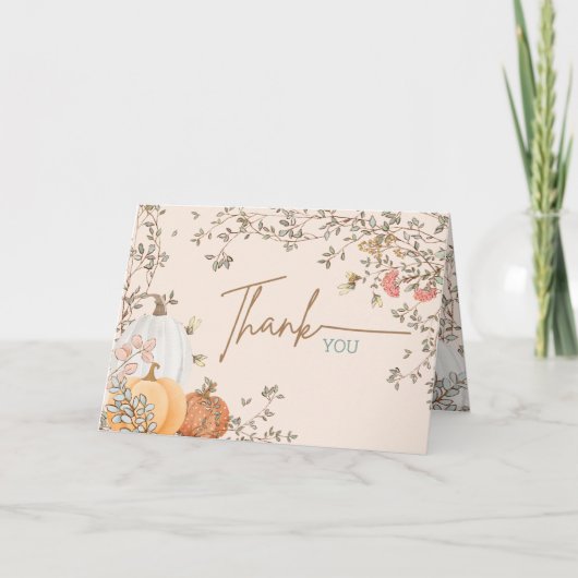 Little Pumpkin Fall Herbstdusche Dankeskarte (Vorderseite)