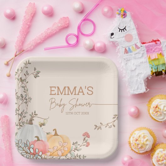 Little Pumpkin Fall Herbstdusche Pappteller (Party)