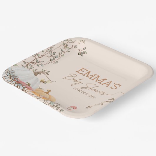 Little Pumpkin Fall Herbstdusche Pappteller (Gewinkelt)