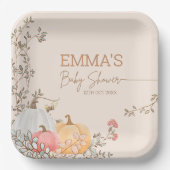 Little Pumpkin Fall Herbstdusche Pappteller (Vorderseite)