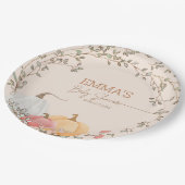 Little Pumpkin Fall Herbstdusche Pappteller (Schrägansicht)