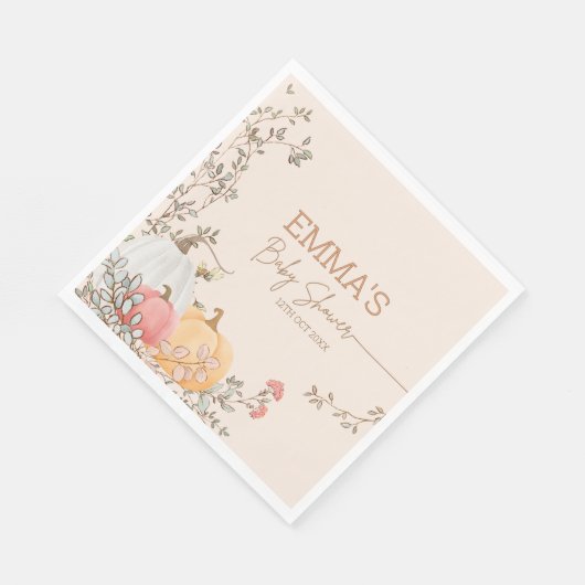 Little Pumpkin Fall Herbstdusche Serviette (Ecke)