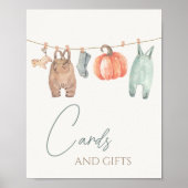 Little Pumpkin Fall Kleidung Boy Cards und Geschen Poster (Vorne)