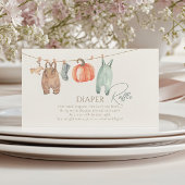 Little Pumpkin Fall Kleidung Boy Diaper Raffle Begleitkarte