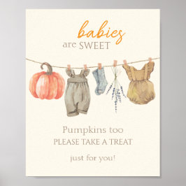 Little Pumpkin Fall Kleidung Girl Babies sind süß Poster