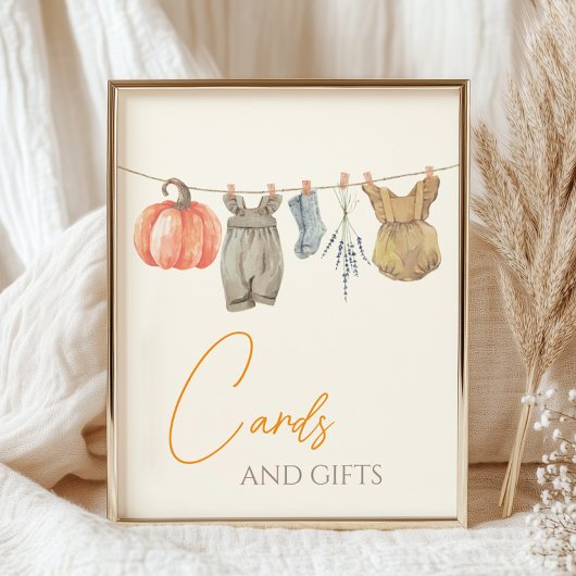 Little Pumpkin Fall Kleidung Girl Cards und Gesche Poster