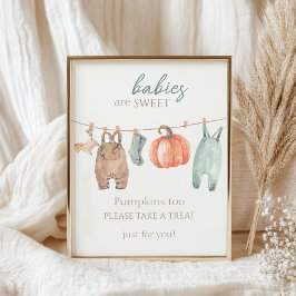 Little Pumpkin Fall Kleidung Junge Babies sind süß Poster