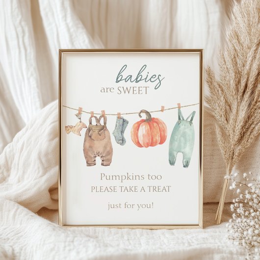 Little Pumpkin Fall Kleidung Junge Babies sind süß Poster