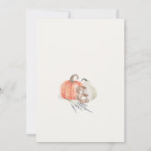 Little Pumpkin Fall Kleidung Junge Dusche Einladung (Rückseite)