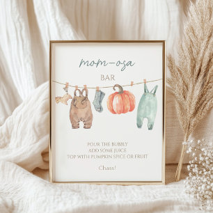 Little Pumpkin Fall Kleidung Junge Mama-osa Bar Poster