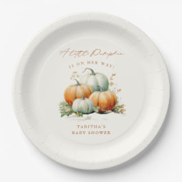 Little Pumpkin Fall Neutral Baby Dusche Pappteller