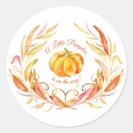 Little Pumpkin Fall Orange Baby Duwer Gevor Tag Runder Aufkleber