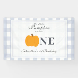 Little Pumpkin Fall Pastel Blue Erster Geburtstag Banner