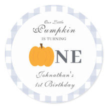 Little Pumpkin Fall Pastel Blue Erster Geburtstag