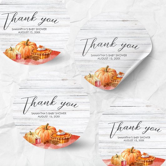Little Pumpkin Fall Picnic Baby Shower Runder Aufkleber