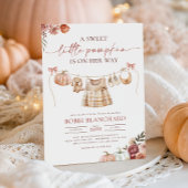 Little Pumpkin Fall Pink Floral Girl Babydusche Einladung