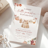 Little Pumpkin Fall Pink Floral Girl Babydusche Einladung