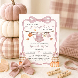 Little Pumpkin Fall Pink Girl Babydusche Einladung