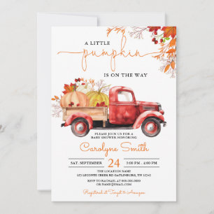 Little Pumpkin Fall Red Truck Baby Dusche Einladung