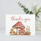 Little Pumpkin Fall Retro Leopard Bow Baby Dusche Dankeskarte (Stehend Vorderseite)