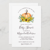 Little Pumpkin Fall Sonnenblumendusche Einladung (Vorne/Hinten)