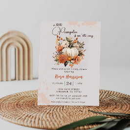 Little Pumpkin Fall Wildblume Pattern Kinderdusche Einladung