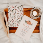 Little Pumpkin Fall Wildblume Pattern Kinderdusche Einladung