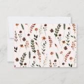 Little Pumpkin Fall Wildflower Pattern Baby Shower Dankeskarte (Rückseite)