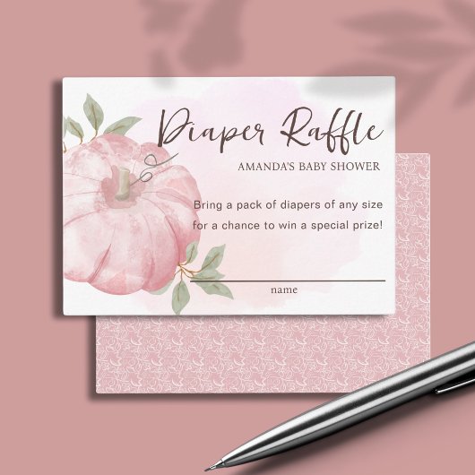 Little Pumpkin Fall Windeln Raffle Baby Dusche Begleitkarte