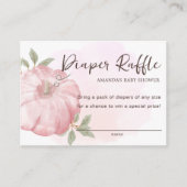 Little Pumpkin Fall Windeln Raffle Baby Dusche Begleitkarte (Vorderseite)