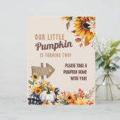 Little Pumpkin Farm Birthday Fevor Sign (Stehend Vorderseite)