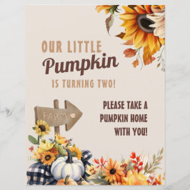 Little Pumpkin Farm Birthday Fevor Sign
