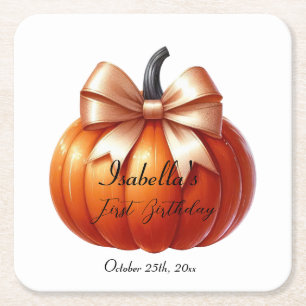 Little Pumpkin First Birthday Paper Untersetzer