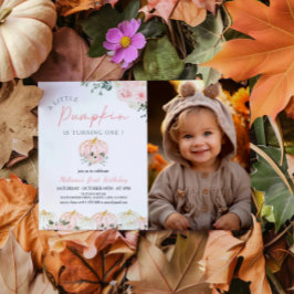 Little Pumpkin First Birthday Party Foto Einladung
