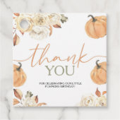 Little Pumpkin First Birthday Square Geschenkanhänger (Vorderseite)